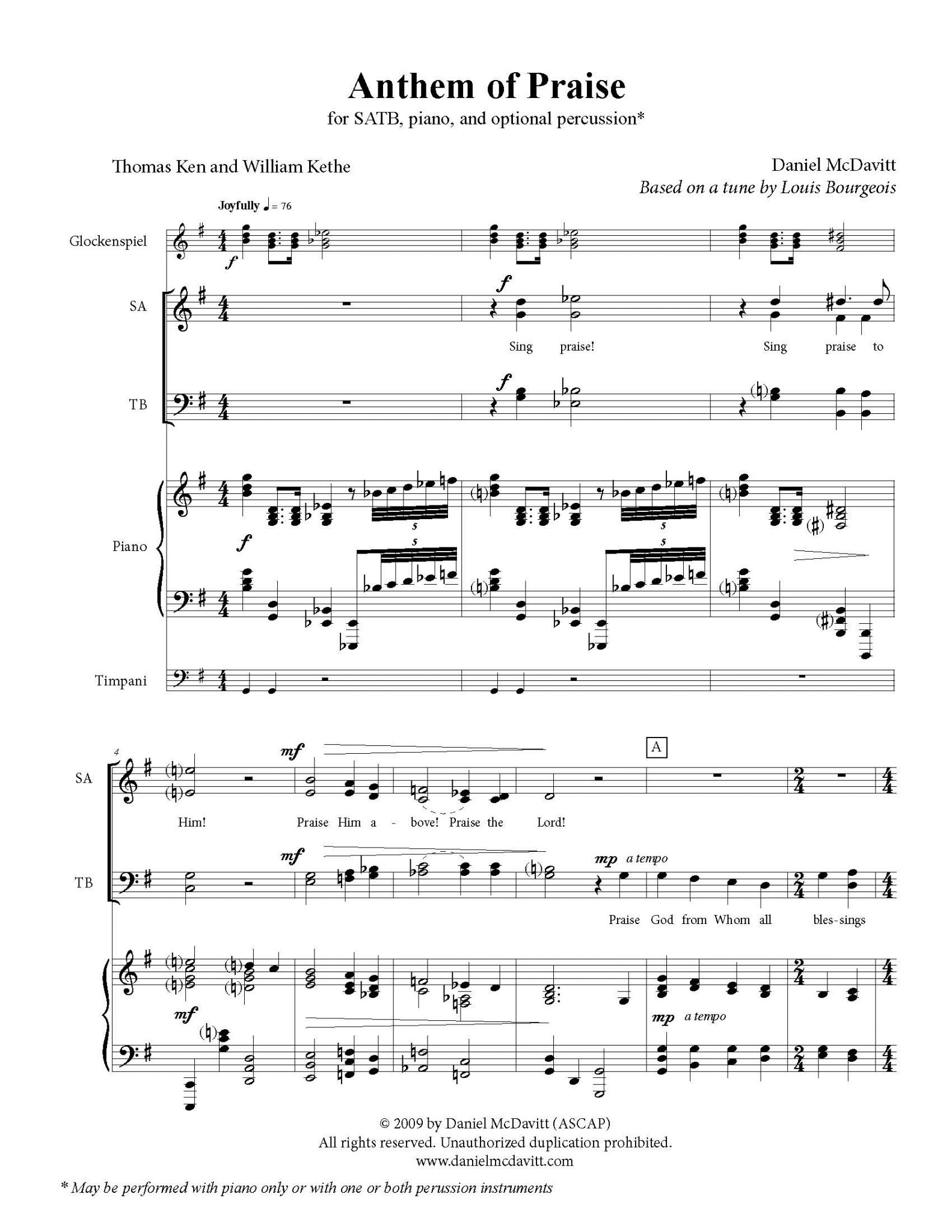 Anthem Of Praise (SATB)   Daniel McDavitt